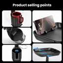 Car Cup Holder Tray Table 10-inch Car Food Tray Portable 4-in-1 Car Cup Holder Extender 360 Rotating with Phone Holder Essential for Road Trips