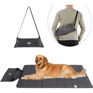 ROZKITCH Outdoor Pet Dog Pad 39"x28" Portable Reversible Waterproof Summer Sleeping Mat Reusable Machine Washable Easy to Clean&Carry Camping Travel Mat for Small Medium Large Dogs (Dark Grey)
