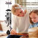 Novabright 35" Dragonfly Wind Chimes Outside for Women Garden Yard Patio | Soothing Tones Design, Black Durable Metal, Memorial and Birthday Gifts for Women, Outdoors Decor for Garden, Yard and Patio
