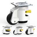 HOLKIE Leveling Casters with Ratchet Handle Design Casters Set of 4 - Total Capacity 2600 lbs - Heavy Duty Industrial Casters with Adjustable Leveling Pads (TD80)