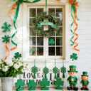 20 Inch St. Patrick's Day Wreath for Front Door, Lucky Shamrock Leaves Green Berries Wreath for Indoor Outdoor, St. Patrick Door Decoration Wreath