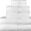 Christy Supreme Hygro 6 Piece Towel Set | White | 100% Luxury Supima Cotton | Ultra Soft | Super Absorbent | 650GSM | 2 Bath Towels 2 Hand Towels 2 Face Cloths