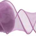 PATIKIL Wired Chiffon Ribbon 1-1/2 Inch x 10 Yard, Sheer Wired Organza Ribbon Fishtail Yarn Gift Ribbons for Crafts Gift Wrapping Floral Bouquet, Purple