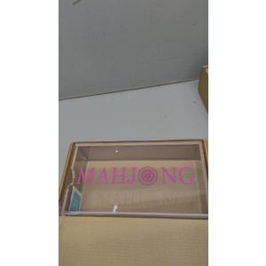 Acrylic Mahjong Case -Empty Transparent Mahjong Game Case Storage Box for 1.2"×0.9"×0.5" American Mah jong Tiles (Box Only),Transparent Mah jong Bag for Domino or Tile Games