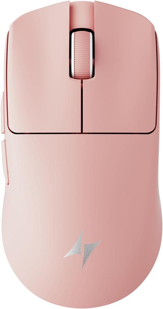 ATK Blazing Sky F1 V2 Wireless Gaming Mouse, 39 g, PAW3950 Ultra Sensor, Nordic 54L15 MCU, Optical Switches, Dual 8K, Dual-Mode 2.4G/Wired, 250H Battery (Ultimate, Coral Pink)
