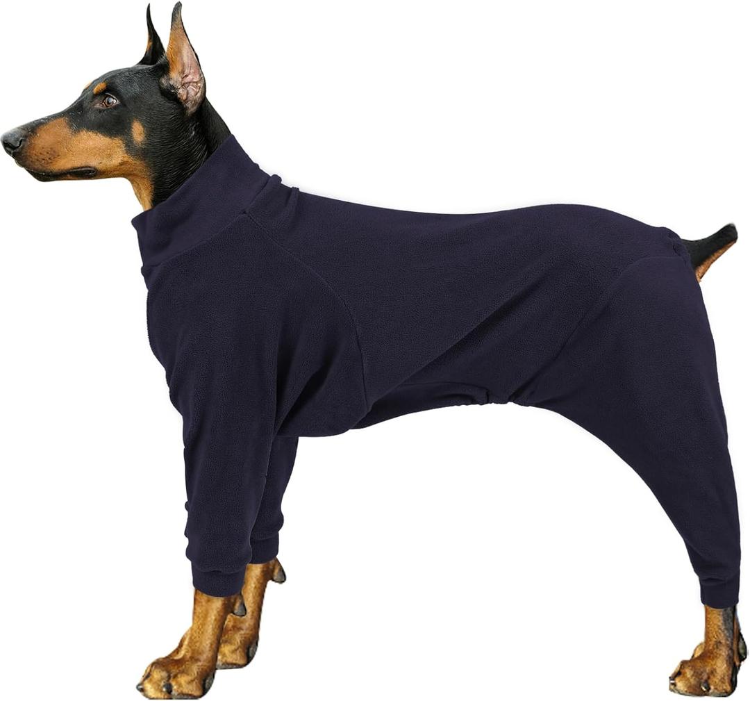 Fleece Dog Sweater for Dog for Daily Run Walk Sleep Pet Winter Jacket & Windproof Clothes Coat 2XL Navy Blue