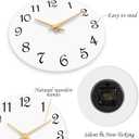 Roymnie Wall Clock 14 Inch, Modern Wall Clocks Battery Operated, Silent Non Ticking Clock Decorative for Living Room, Office, Home, School (White)