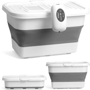 Live Bait or Fish Bucket with Aerator, 14 Quarts Multi-Function Collapsible Fishing Container Box with Rechargeable Air Pump