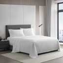 Vera Wang - King Size Sheets Set, Smooth & Crisp Cotton w/Textured Weave, Lightweight for Year Round Comfort- Bed Sheets with Matching Pillowcases & Fitted Sheet (Dobby Stripe White)