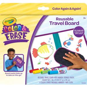 Crayola Color & Erase Drawing Board for Kids, Travel Coloring Kit, Drawing Toy, Toddler Coloring Set, Gift for Kids, 3+