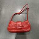 Armpit Bag for Women Aesthetic Bowknot PU Leather Underarm Single Shoulder Bag