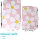 Cute Flower Bath Mat, Non-Slip TPR Backing Ultra Soft Microfiber Bathroom Rug, Machine Washable Absorbent Bath Rug for Tub Shower Sink Bedroom Dorm Restroom Toilet(Pink, 24x16 Inch)