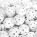 100 Pack Practice Golf Balls, Plastic Golf Training Balls 41mm Hollow Airflow Golf Balls for Driving Range, Swing Practice, Indoor Outdoor Use, White