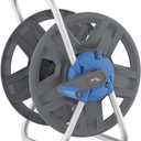 Water Hose Reel Cart, Holds 65-130 Ft of 5/8 Inch Hose, Wall Mounted Garden Hose Cart, Portable Hose Reel for Convenient Storage and Watering (Blue)
