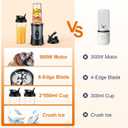 KOIOS Smoothie Blender, 900W Personal Blender for Shakes and Smoothies for Kitchen with 2 No-BPA 22oz Portable Cups, Single Serve Smoothies Maker Mixer for Juices, Nutritious Recipe (Grey Blue)