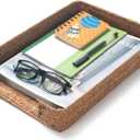 Seagrass Letter Tray for A4 File Woven Desk Tray Organizer for Paper Folder Mail Document Magazine Storage Basket for Office