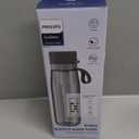 PHILIPS Filtered Water Bottle, BPA-Free Tritan Plastic Water Bottles, Replaces 450 Plastic Water Bottle with Reusable GoZero Everyday Water Filter, Portable Filtering Bottle for Travel, 22 oz, Grey