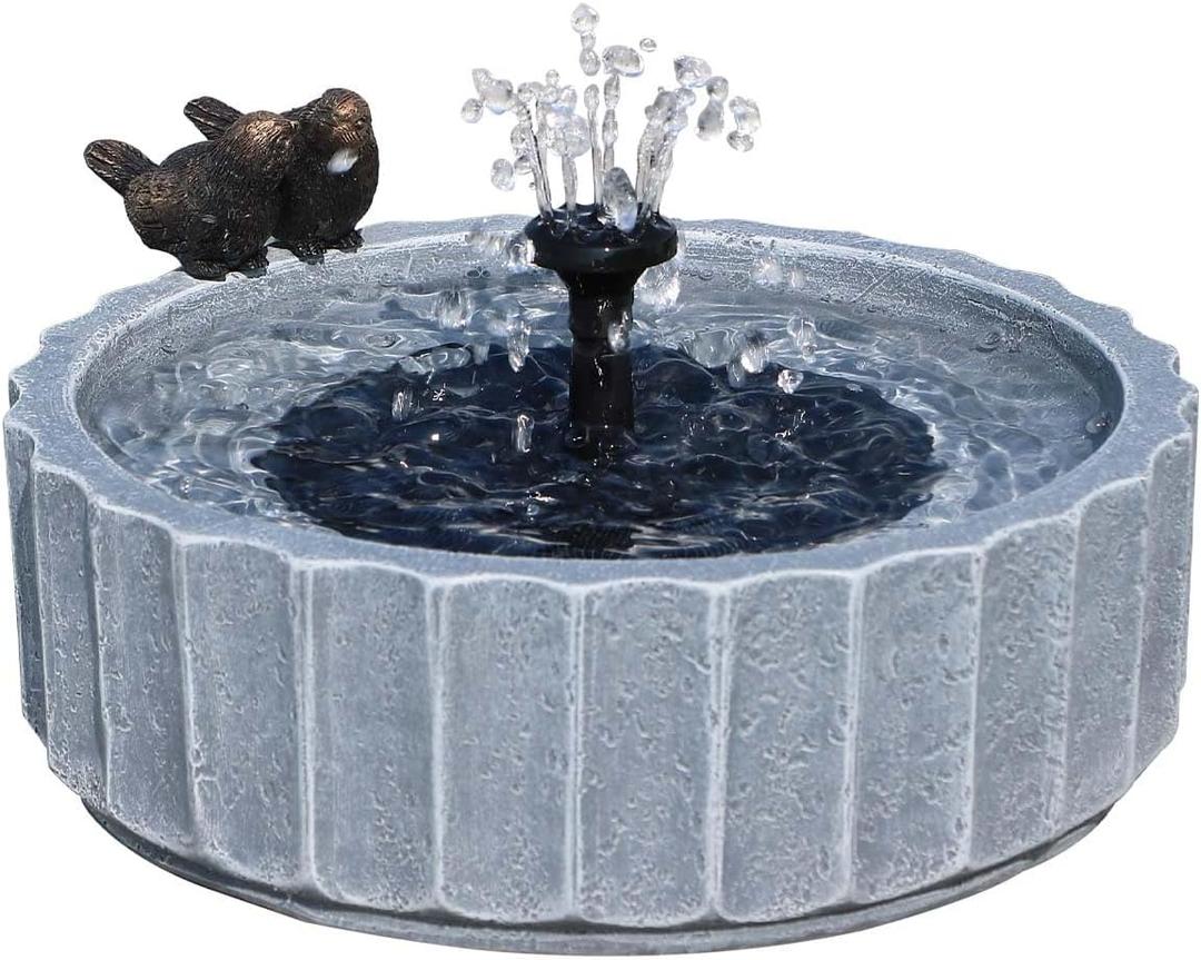 Solar Water Fountain for Bird Bath,Outdoor Bird Bath Fountain,Roman Column Design with Bird,Solar Powered with 3 Nozzles,Outdoor Garden,Yard