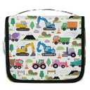 Art Colorful Shark Pattern Kids Toiletry Bag for Boys, Waterproof Travel Shaving Organizer with Hanging Hook, Portable Dopp Kit Cosmetic Bag for School Sports Camping Trips
