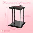 TEMPSPACE 2PCS Clear Gift Boxes Transparent Gift Cake Box, 6.8 * 6.8 * 11.5 inch Transparent Display Case Gift Boxes with Base, Lid & Ribbon for Wedding, Birthday, Christmas, Thanksgiving, Party