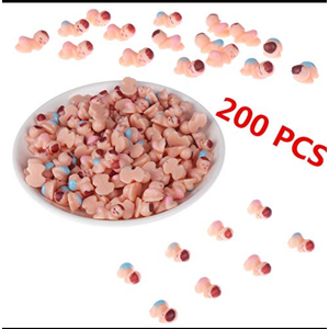 Olgaa 200 Pieces Mini Plastic Baby Shower Dolls for Ice Cube Game Baby Shower Supplies