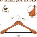 Coat Hanger 8-Pack, MEQUTION Wood Hangers Trouser Hangers Extra Wide Shoulder Wooden Hangers for Heavy Coat, Sweater, Skirt, Suit, Pants, Retro Finish (Walnut)