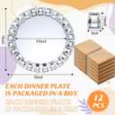 12 Pcs 12 Pcs Silver Mirrored Glass Charger Plates 13", Square Diamond Rim