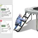 Eurmax USA Universal Trampoline Ladder,240 lbs Capacity,3 Skid-Proof Safety Wide Steps,UV-Resistant Steel Stairs for Kids/Children,Universal Hook Fit,Trampoline Stairs Accessories for Children/Kids