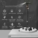 Smart Alarm Walking Cane for Men & Women, Telescopic and Adjustable Walking Sticks for Seniors, USB Direct Charge, with LED Light, One Cane for Three Purposes, Light and Stable