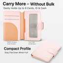 for MagSafe Wallet, Magnetic Phone Wallet RFID Blocking, Slim 5-8 Card Holder with Cash Slot & Clear ID Window, Minimalist Mag Safe Wallets for iPhone 17/16/15/14/13/12 Series, Blush Pink