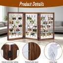 53"x23"Photo Display Board with Clip, 3 Panel Freestanding Picture Frame, 53.14 x 23.62 inches
