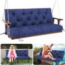 Porch Swing Cushions 60 inch Bench Cushion Waterproof Outdoor Swing Cushions 3 Seater Thick 5in Replacement Swing Cushions for Outdoor Furniture Patio (Navy Blue-60x40inch), 60x40x5inch