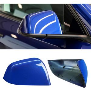 Jaronx Compatible with Tesla Model Y Side Mirror Cover Replacement 2020 2021 2022 2023 2024, Right Passenger Side Blue Door Wing Rearview Mirrors CoverCap for Tesla Model Y Accessories