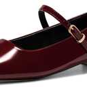 Coutgo Women's Mary Jane Flats Closed Square Toe Ballet Flat Dressy Comfortable Slip on Shoes Size 6