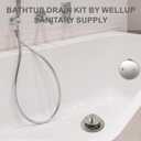 Bathtub Tub Drain Conversion Kit Assembly, Wellup Lift and Turn Twist Tub Drain Trim Kit with Two-Hole Overflow Faceplate, Brushed Nickel