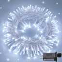 JMEXSUSS 150 LED White Christmas Lights Indoor Outdoor Waterproof, 59 Ft Connectable White String Lights Plug in, 8 Modes Twinkle Fairy Light for Bedroom Room Party Christmas Tree Decor