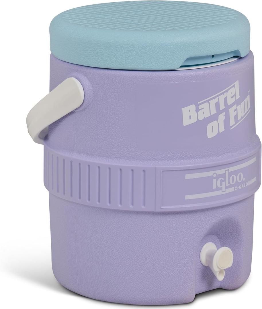 Igloo Retro Barrel of Fun 2 Gallon Jug, Lilac Breeze