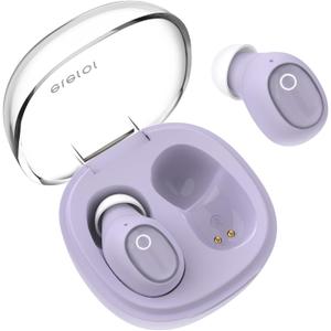 Wireless Earbuds for Small Ears Women Men, Purple Bluetooth Earbuds for Small Ear Canals, Mini Ear Buds Wireless Bluetooth Earphone for iPhone, Android Earbuds Wireless Bluetooth Mic