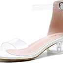 Dufannie Girls Sandals Low Heels Dress Pump Ankle Strap Open Toe Flower Girl Wedding Party for Toddler Little Big Kid 13
