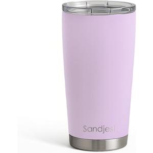 SANDJEST Purple Tumbler 20oz Stainless Steel Double Wall Vacuum Insulated, Travel Coffee Cup, Gifts for Men Women Birthday Christmas