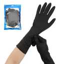 Segbeauty Reusable Black Gloves, 12 INCH Thickened Prolonged Powder Free Gloves Medium, 12 Counts Waterproof Glove Non-Latex Washable Salon Hair Dyeing Accessories Tattoo Supplies Mechanic Glove