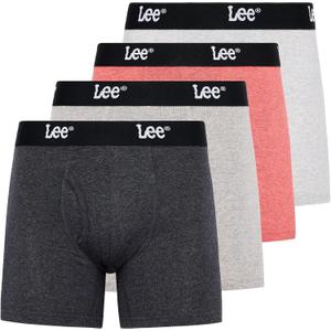 Lee Mens Underwear 4 Pack Boxers for Men Cotton Stretch Boxer Briefs (Gray, L)
