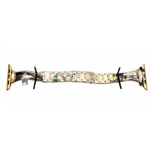  Newlibery Gold Slim Watch Band for Women Compatible with Apple Watch 42mm(S3/2/1)/44/45/46/49mm Designer Bling Dressy Bracelet Adjustable Metal Strap for iWatch Series 10/9/8/7/6/5/4/SE 3/2/1/Ultra