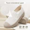 Shupua Womens Espadrilles Slip on Shoes Stylish Lace Casual Loafers Lightweight Platform Sneakers Comfortable Spring Flat Shoes for Office, Work, Walking, Size 39 (US 8)