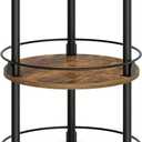 3-Tier Lazy Susan Organizer, Rotating Spice Rack, Spinning Organizer, Industrial Turntable Spice Rack Organizer for Cabinet, Kitchen Countertop, Pantry, Rustic Brown and Black SR23BR