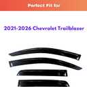 KPY Rain Guards Fit for 2021-2026 Chevrolet/Chevy Trailblazer, Out-Channel Window Visors Vent Wind Deflectors 4PC, Car Accessories for 21-26 Trailblazer
