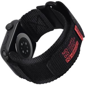 Nereides Compatible with Apple Watch Series 11 Band Series 10/9/8/7/6/5/4/SE/SE2/SE3/Ultra 3/2/1, Nylon Sports Strap with Woven Design for 49mm/46mm/45mm/44mm (XL, Black)