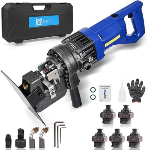 1300W Electric Hydraulic Hole Puncher, 110V Steel Punch Machine, Electric Hydraulic Hole Punch with Die 1/4" 3/8" 1/2" 11/16" 4/5", Angle Steel Punching Tool for Iron Aluminum Copper Plate