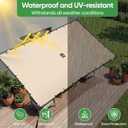 SIHAIAN Sun Shade Sail 10'x13' Waterproof Rectangle Double-Rope Shade Sail 500D Heavy Duty UV Block Sunshade Canopy for Backyards, Patios, Gardens, Outdoor Activities and Facility Beige