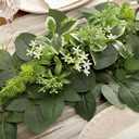 Ling's Moment Flower Garland - 6FT Eucalyptus & Greenery - Sweetheart Table Decor for Wedding Reception, Artificial Floral Garland for Mantle, Spring Garden Ceremony, Christmas Decoration, Green